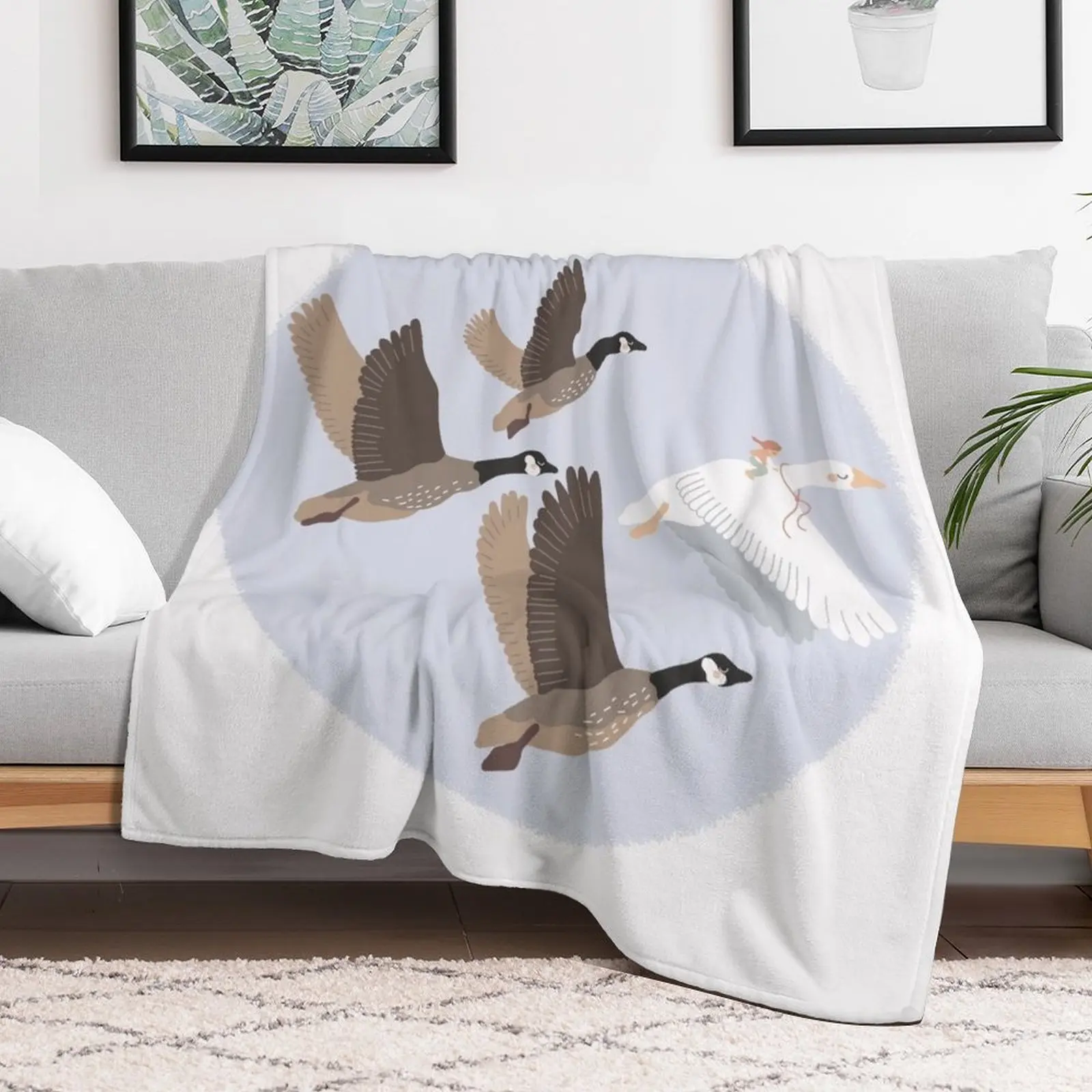 The Wonderful Journey of Nils Holgersson Throw Blanket Cozy Sofa Blanket for TV Watching Napping