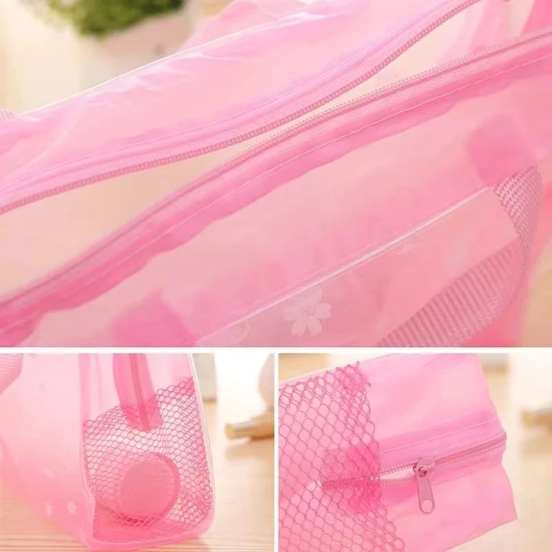 5PCS Women Swimming Bag Handbags Transparent PVC Plastic Pool Beach Makeup Organizer Toiletry Storage PVC Bag