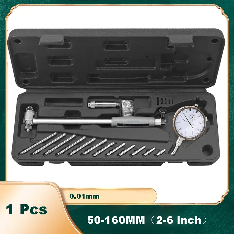 

Bore Gauge 50-160MM（2-6 inch）Dial Bore Gauge Indicator 0.01mm Internal Measure Cylinder tool Dial Bore Gauge