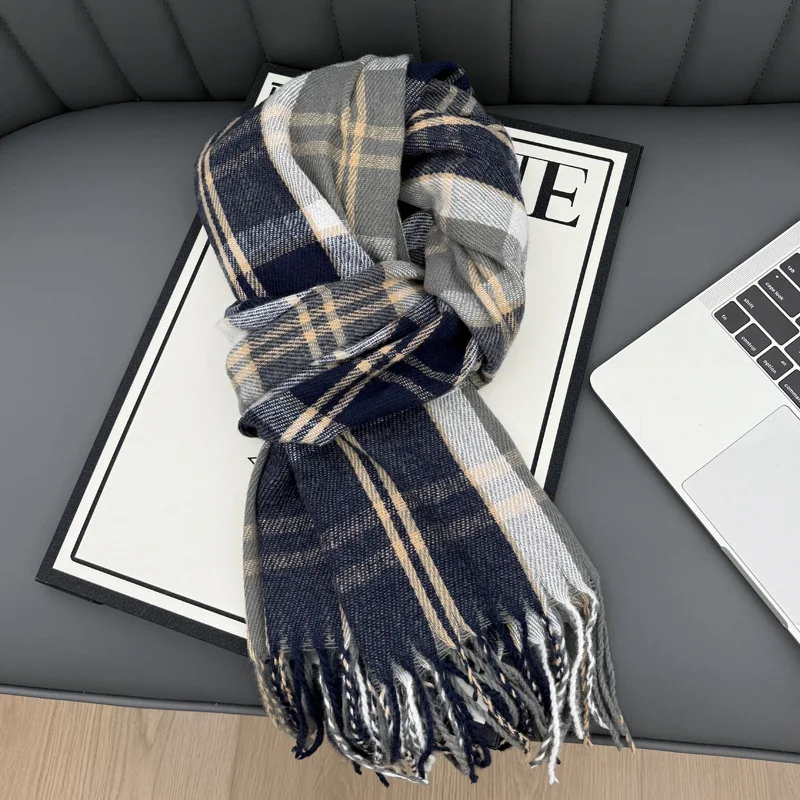 유니섹스 신상 체크 스카프 프리미엄 감성 겨울 따뜻한 목도리 학생 커플 도매