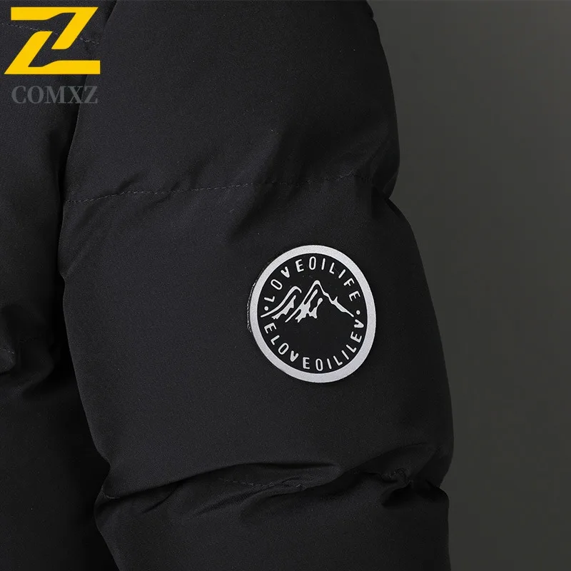 COMXZ Men Winter Korean Style Trendy Slim Fit Thickened Cotton Padded Down Jacket Short Casual Plus Size outdoor sports Coat