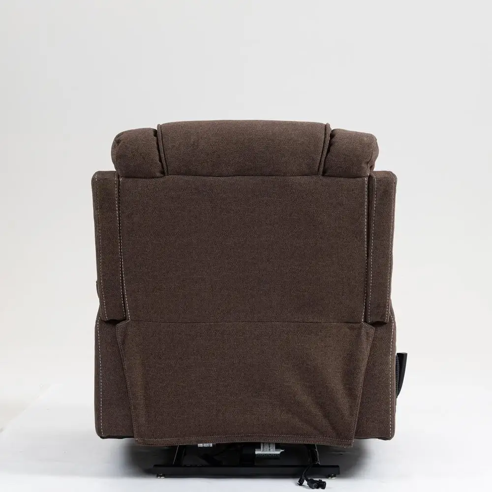 كرسي رفع كهربائي كبير الحجم لكبار السن كرسي كهربائي مخملي مسطح بزاوية 180 درجة مع حامل أكواب عالي التحمل 400 رطل #4