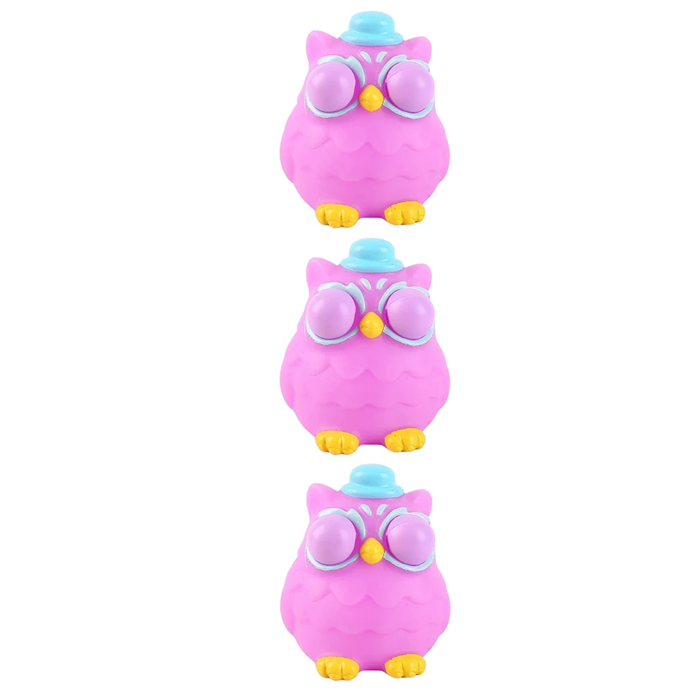 3 pçs coruja squeeze dos desenhos animados olho popping alívio do estresse fidget animal sensorial ansiedade alívio para escritório festa em casa descompressão