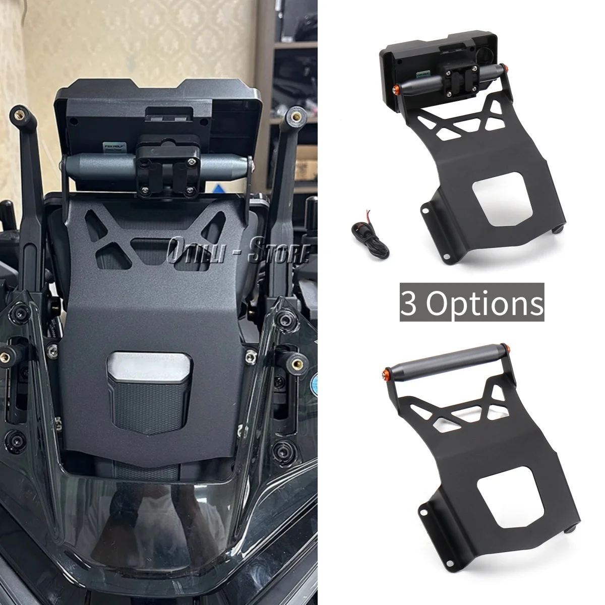 

Motorcycle Accessorie CNC Aluminum GPS Stand Wireless Charing Phone Holder 22mm Navigation Bracket For CFMOTO 800MT 800 MT 2023