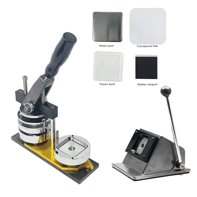 2026CE High Quality 50mm 2*2inch Square Photo Magnet Fridge Magnet Making Machine Kit with Table Cutter and 500sets Magnet