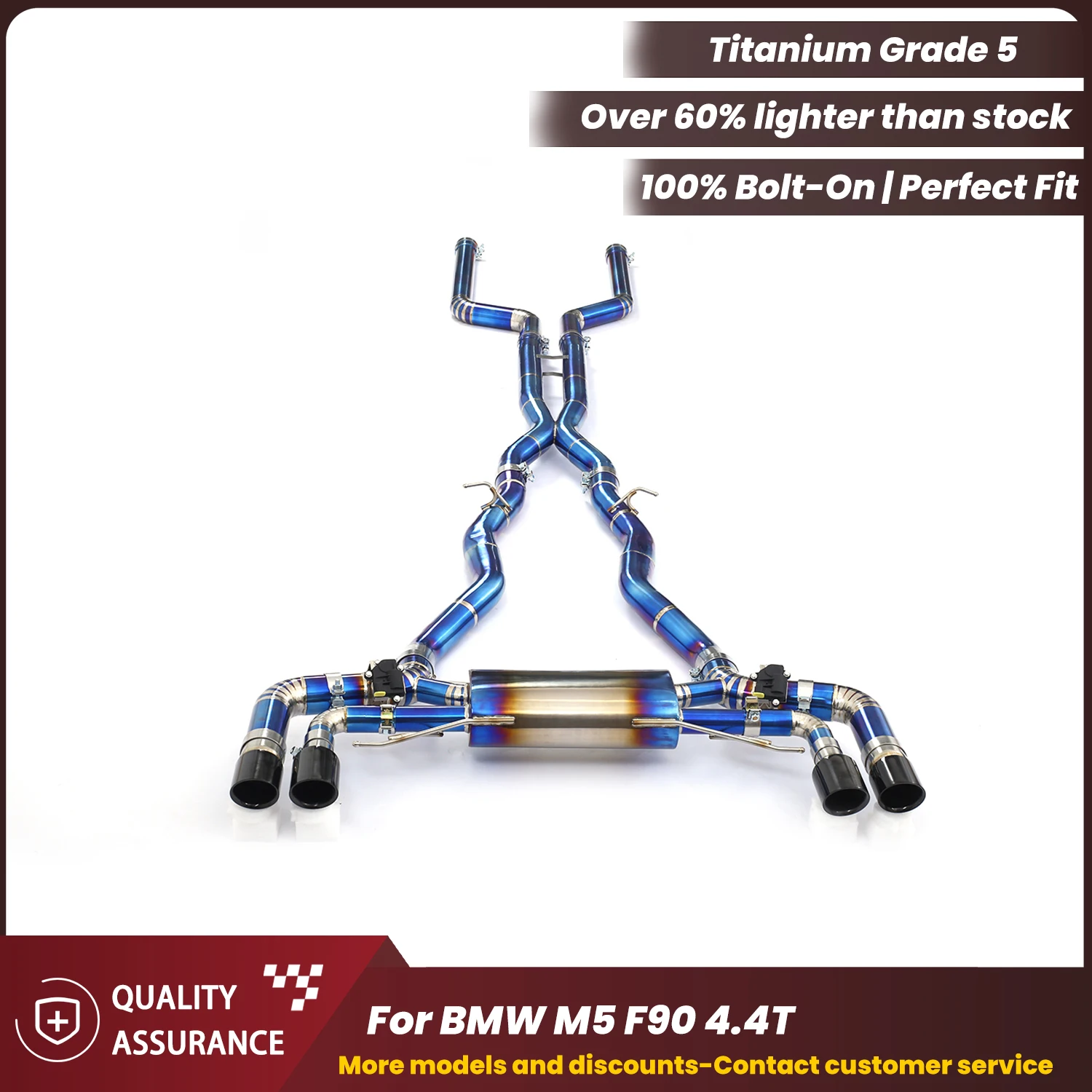

Спортивный агрессивный выхлоп ECCF из титана с клапанной системой Valvetronic, выхлопная система Catback для BMW M5 F90 4.4T, улучшение производительности