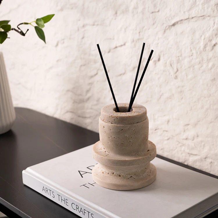 Luxury Home Decoration No Fire Reed Diffuser Bottle Empty Marble Aroma Diffuser