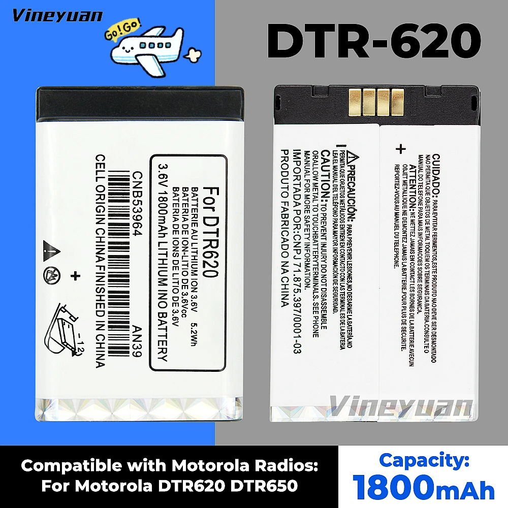 Imagem -02 - Rádios em Dois Sentidos Bateria de Iões de Lítio Banda Superior Dtr620 Dtr650 Dtr550 Dtr410 3.6v 1800mah Cnb53964 10 Unidades