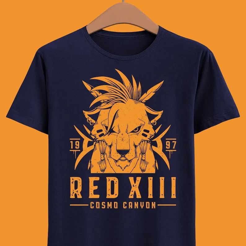 Camiseta roja XIII - Nanaki Cosmo - Camisa de videojuego Final Fantasy 7 - Camiseta final Fantasy VII Rebirth Gaming - Camiseta de jugador