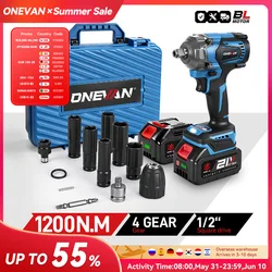 Onevan-ブラシレス電動インパクトレンチ,コードレスドライバー,マキタ18vバッテリー用ドリルツール,1200 nm,1