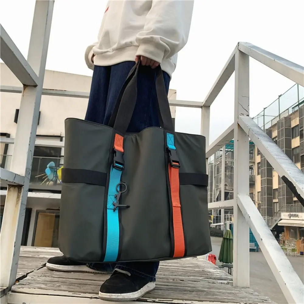 

Simple Waterproof Male Tote Bag Large Capacity Oxford Cloth Travel Luggage Bag Commuting Simple Oxford Cloth Handbag Streetwear