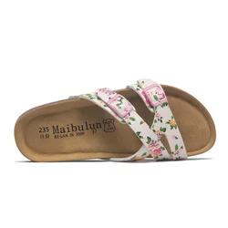 2024 New Summer Cork Slippers Women Casual Solid Color Flip Flops Holiday Beach Outside Slides Shoe outdoor sandals
