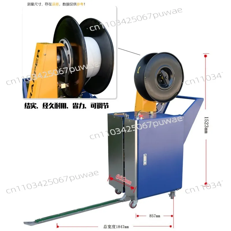Semi Automatic Pallet Strapping Machine Vertical PP Belt Band Carton Box Strapping Machine for Pallet
