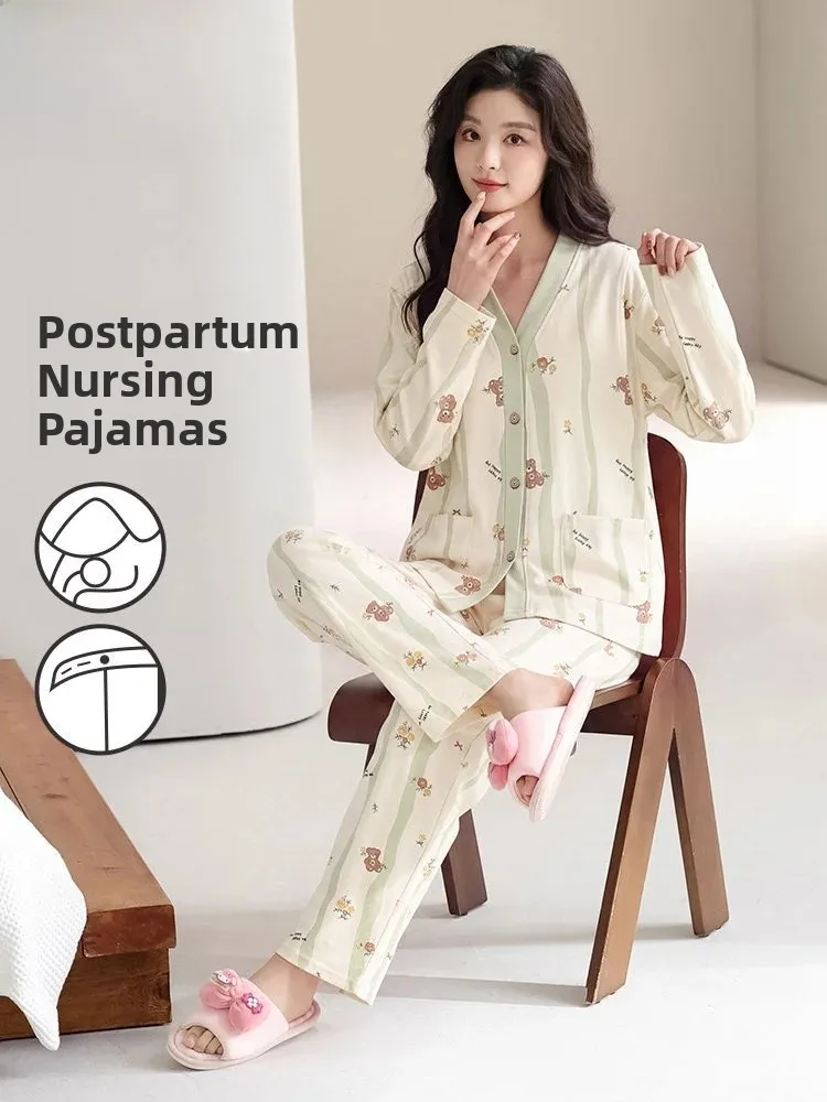 fenteng-care-camicia-da-notte-in-puro-cotone-per-la-gravidanza-maniche-lunghe-cardigan-aperto-abbigliamento-da-casa-design-con-cintura-regolabile-e-possibilita-di-allattamento