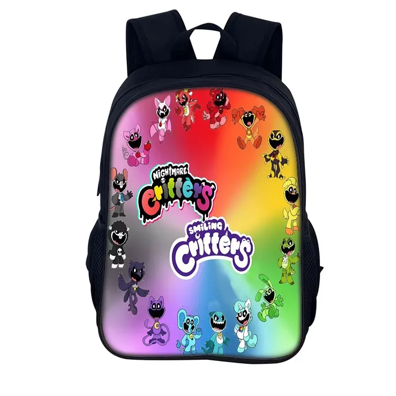 critters with knives mini backpack Nightmare Critters Cartoon Backpack School Student Bags 40cm/15.7inch  Zipper Book Bags Animated Mochila Children's Birthday Gift