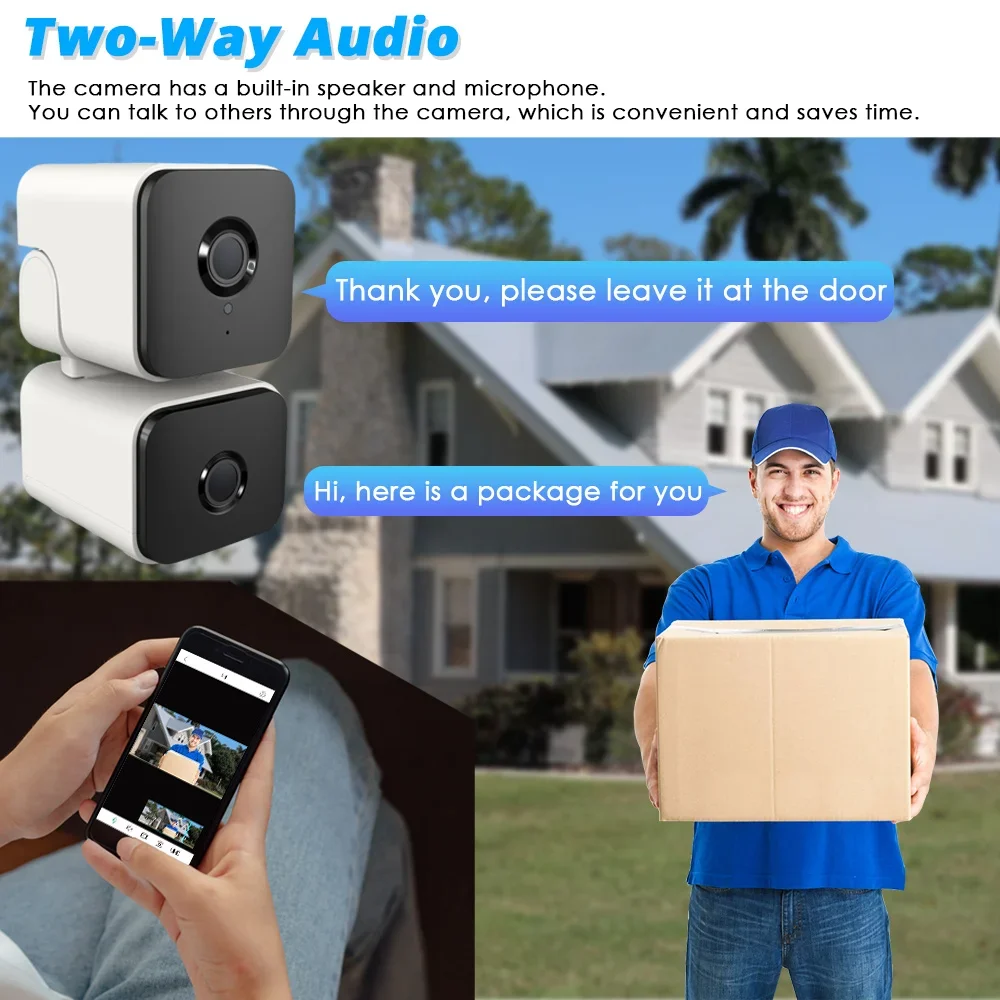 Smart WiFi Camera MINI Dual lens 8MP Two screens PTZ HD Video Surveillance IP Camera Wi-Fi Baby Monitor Wireless Camera Tuya