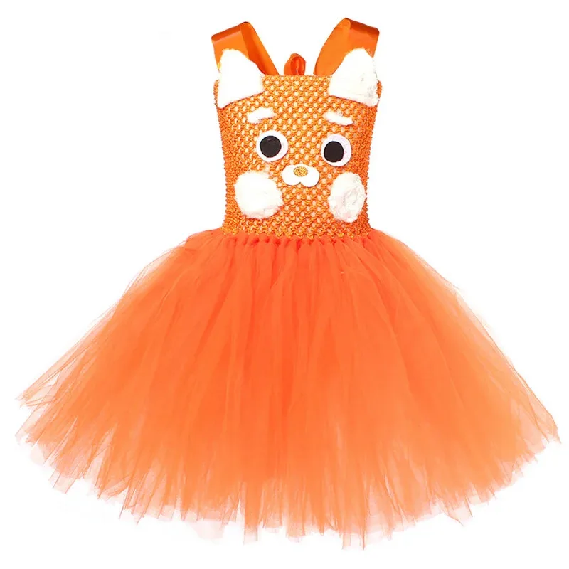 Uma maca de ursos cosplay girando vermelho juventude metamorfose roupas infantis cos halloween coati desempenho vestido 2025 novo