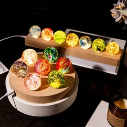 40mm Light Luxury Colorful Glass Ball Luminous Planet Home Decor Crystal Handicraft Cosmic Model Gift Fantasy Colorful Glass
