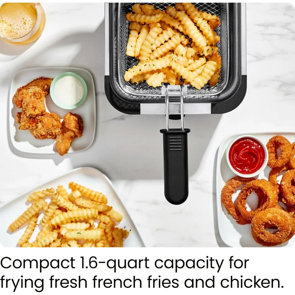 2024 New  Fry Guy, The Most Compact & Convenient To Deep Fry Comfort Food, Restaurant-Style Basket with A 1.6-Quart Capacity