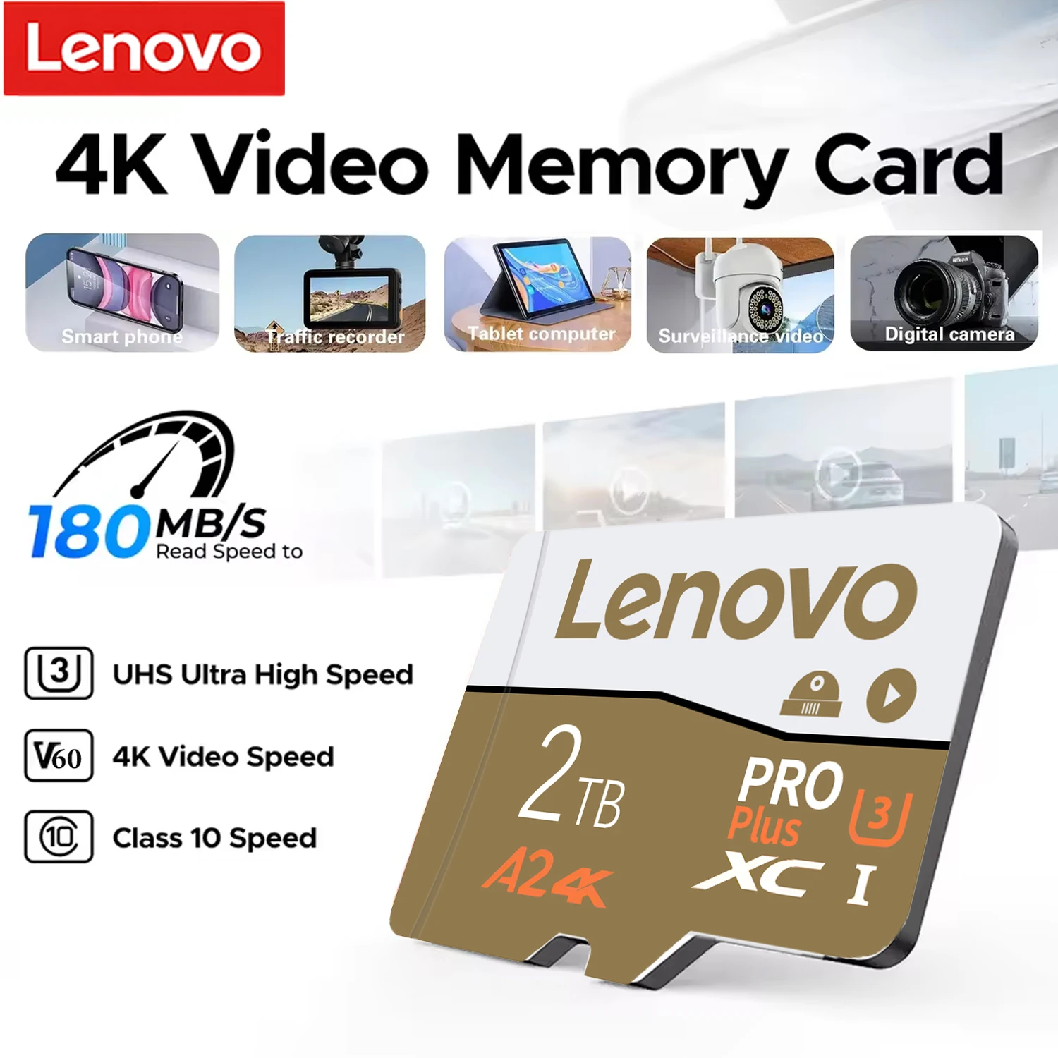 

Lenovo Extreme Pro V30 U3 SD Memory Card 128GB 256GB 512GB Micro SD Card 1TB High Speed TF Flash Card For Phone Camera DJI Drone