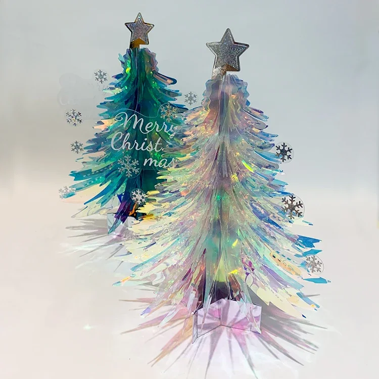 

Christmas Card,3D Glitter Christmas Tree Greeting Card with Envelope Merry Winter Holiday Card Gift-New Year Xmas