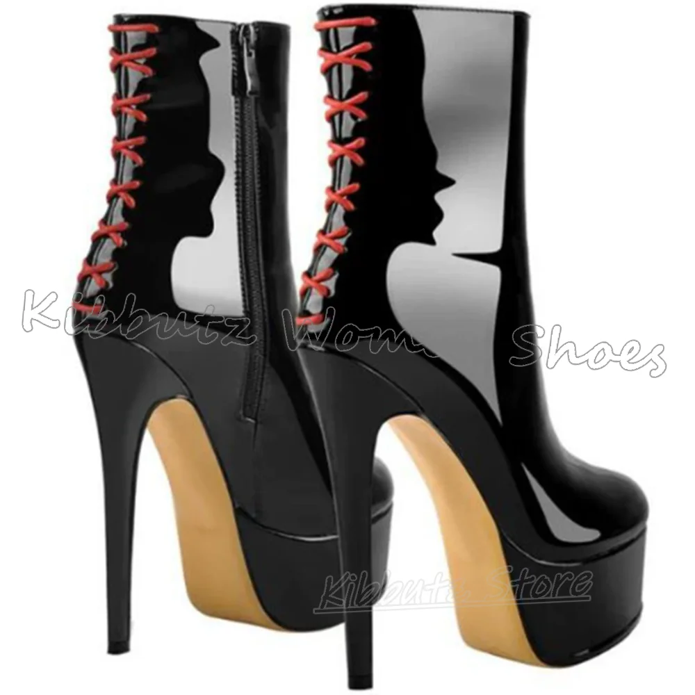 الجدة حذاء من الجلد منصة الدانتيل متابعة الجلود بلون الموضة الفاخرة أنيقة موجزة مثير مدبب رقيقة عالية الكعب الأحذية أحدث