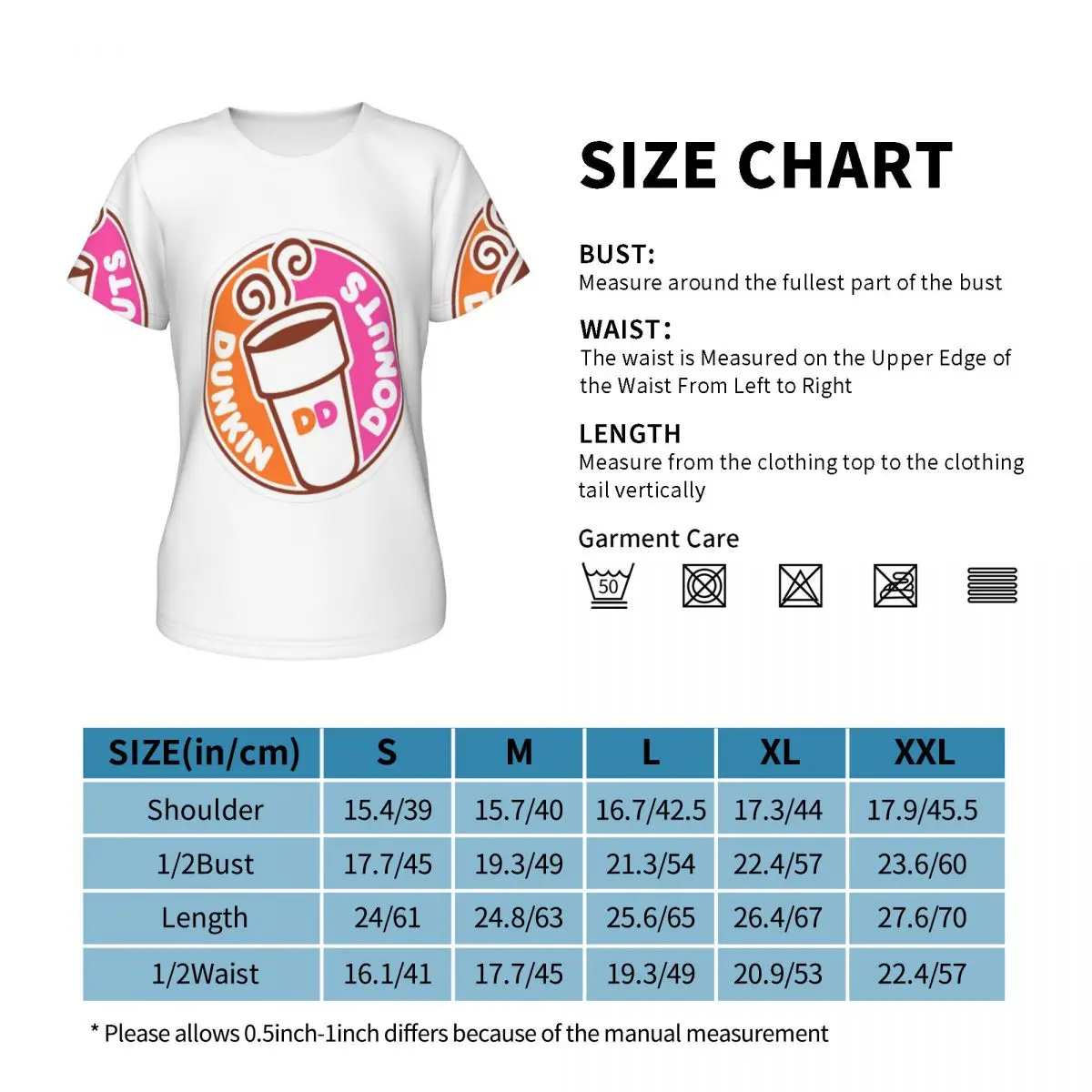 Dunkin Donuts T-Shirt Women Short Sleeve T Shirts O-Neck Clothes Cotton Summer Tees Streetwear view 6