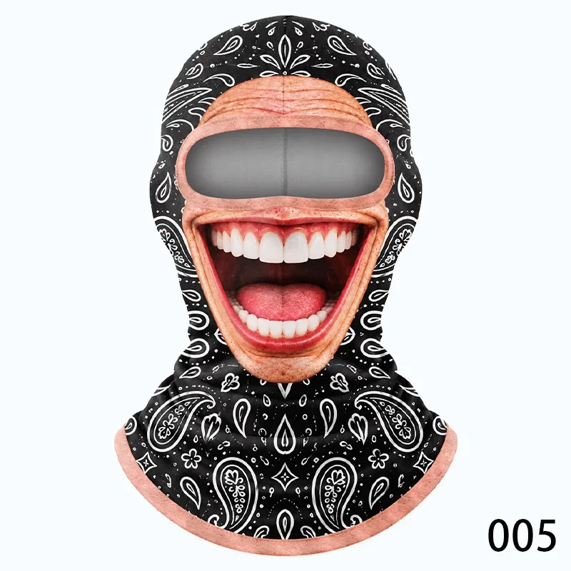 Pasamontañas con diseño de cara sonriente, estampado paisley, cubre la cara por completo, es resistente al viento, sirve como forro para casco, calienta el cuello y es ideal para esquiar, andar en bicicleta, Halloween y disfraces.
