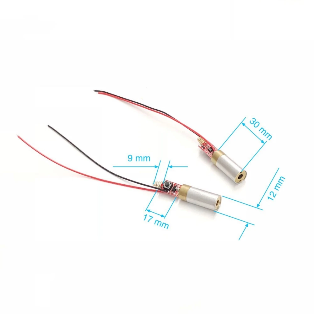 532nM green laser module 12mm green dot 250mW 2.8V-3.7V green laser head positioning laser head with spring switch