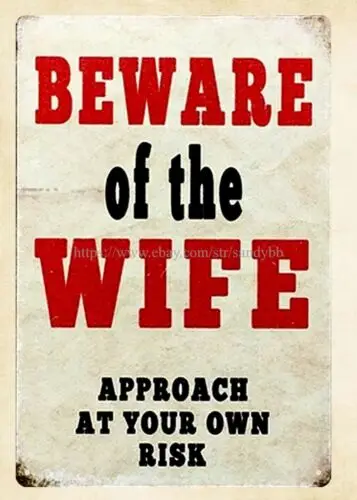 wall decor stores Beware of the wife Approach At Your Own Risk metal tin sign