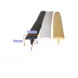 Rubber T-Strip Gap Cover Sealing Strip for Glass, Metal, Wood, Solar Panels,Doors,Windows,Cars,Machines Seals, 6x4mm Black White