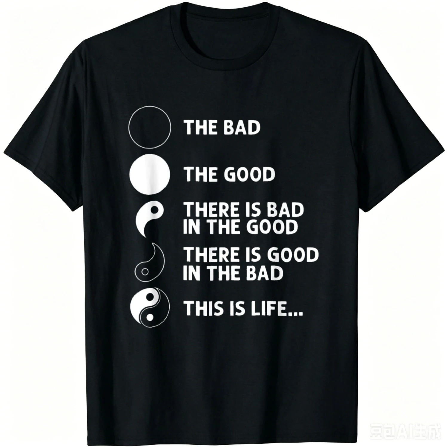 Funny Yin Yang Definition | Good Bad Life Balance T-Shirt Unisex Summer Streetwear Tops Graphic Tee Camiseta Hombre