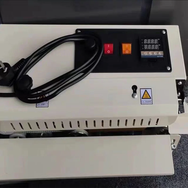 

Automatic Continuous Band Sealer Commercial Aluminum Foil Plastic PE Bags Sealing Machine Food Bags Sealer