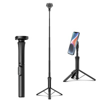 Magnetic Selfie Stick Phone Tripod with Remote Extendable Phone Tripod Stand for MagSafe Iphone 15 14 13 12 11 10 SAMSUNG Phone