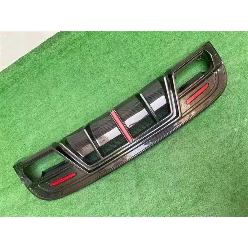 

High Quality Real Carbon Fiber Rear Bumper Lip Exhaust Port Spoiler Kit