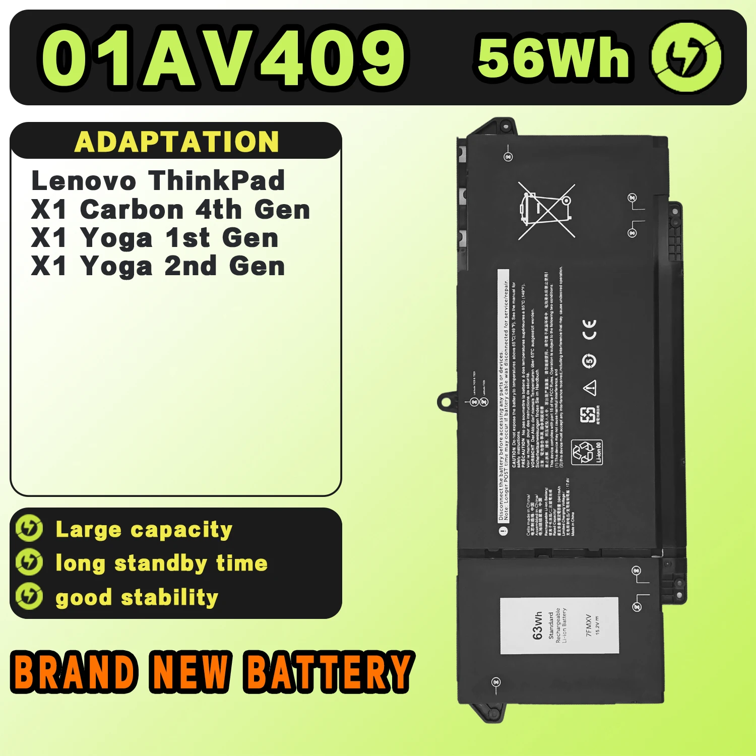 

SAT Laptop Battery for Lenovo 01AV409 00HW028 01AV440 ThinkPad X1 Carbon 4th Yoga 1st 2nd Gen Type 20JD 20JE 20JF 20JG 20FQ 20FR