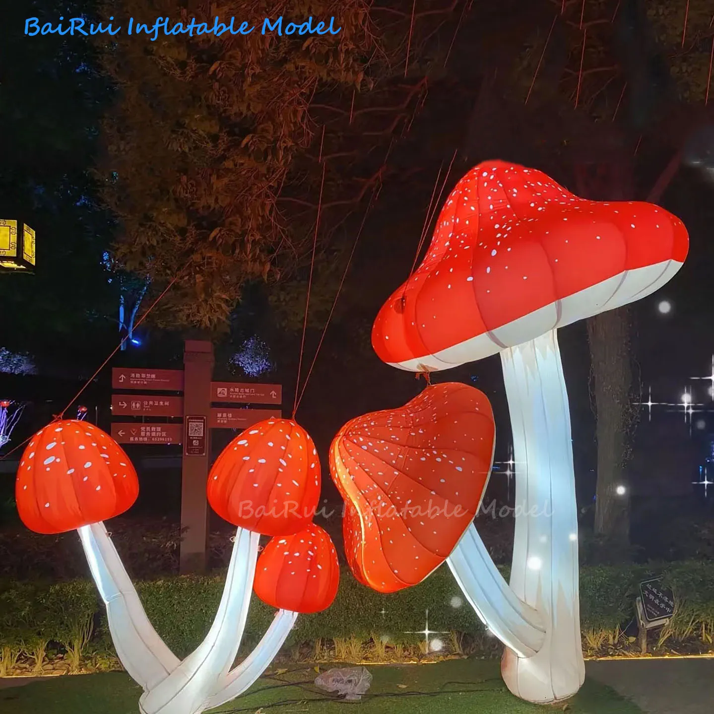 Riesiger aufblasbarer Pilz mit weißem LED-Licht, skurrile Gartendekoration, Event-Hintergrund, Spielbereich, Fotobox-Requisite, Fantasie-Display – Detail 4