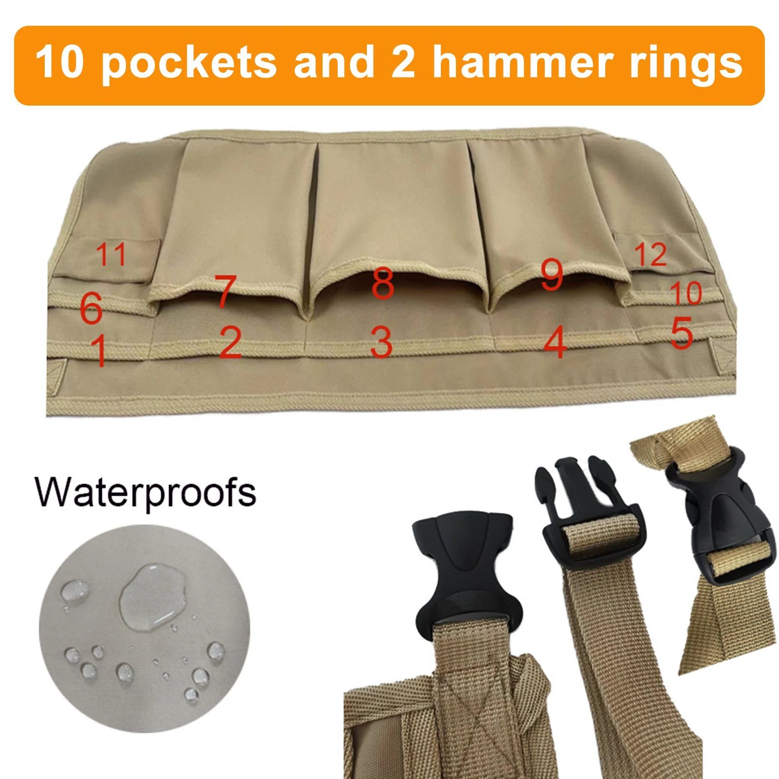 12 جيوب المنظم حقيبة قابل للتعديل سعة كبيرة حقيبة التخزين لمفك وجع كماشة مقص الأجهزة أداة حقيبة التخزين