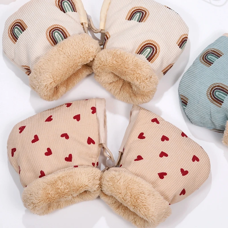 

Windproof Stroller Gloves Outdoor Sports Mittens Cartoon Printed Hands Warmer Scooter Accessory for Winter