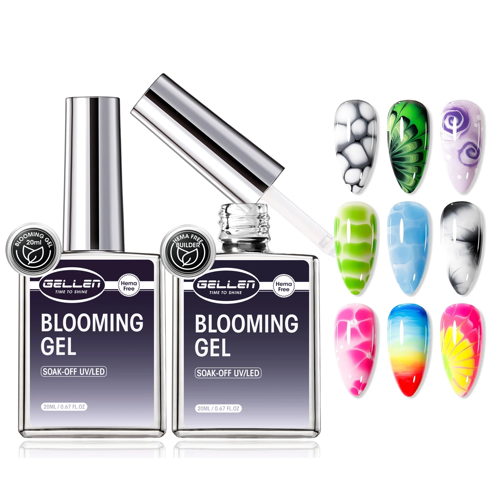 

Гель для ногтей Blooming Gel 20 мл, прозрачный, УФ/LED, смываемый, для создания мраморного, акварельного, цветочного дизайна, для самостоятельного маникюра, профессиональный