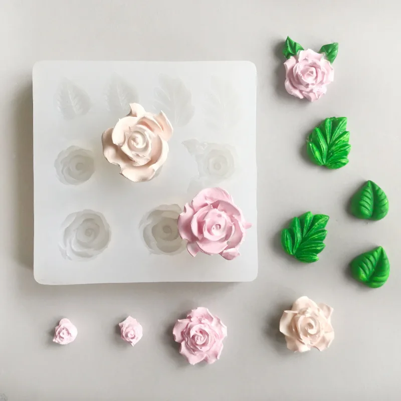 

1 шт., розово-зеленый лист, свеча, смола, гипсовая форма, роза, декоративный предмет, свеча, смола, декоративная силиконовая форма