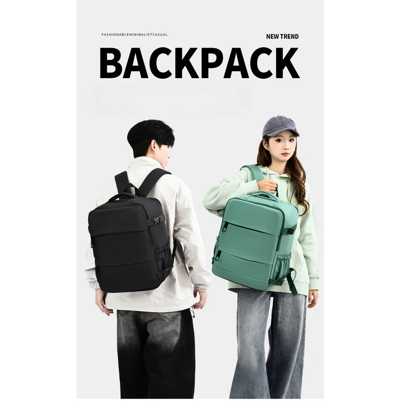 Mochila de Viaje Ligera y Grande, Color Sólido, Minimalista, Multifuncional, para Estudiantes