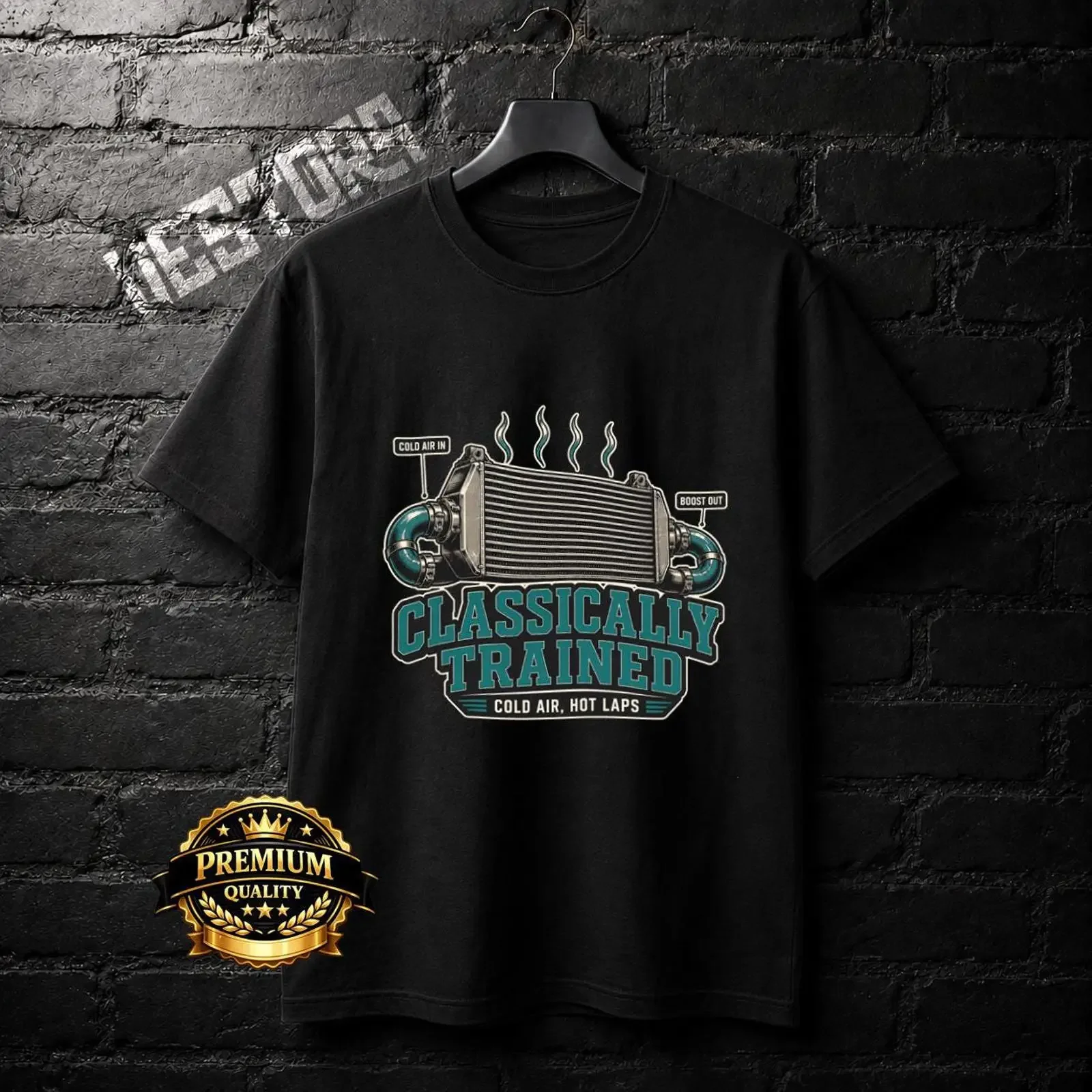 Classically Trained Intercooler Turbo Car Enthusiast T Shirt Cold Air Hot Laps Retro Racing for Tuner Fans vintage Washed