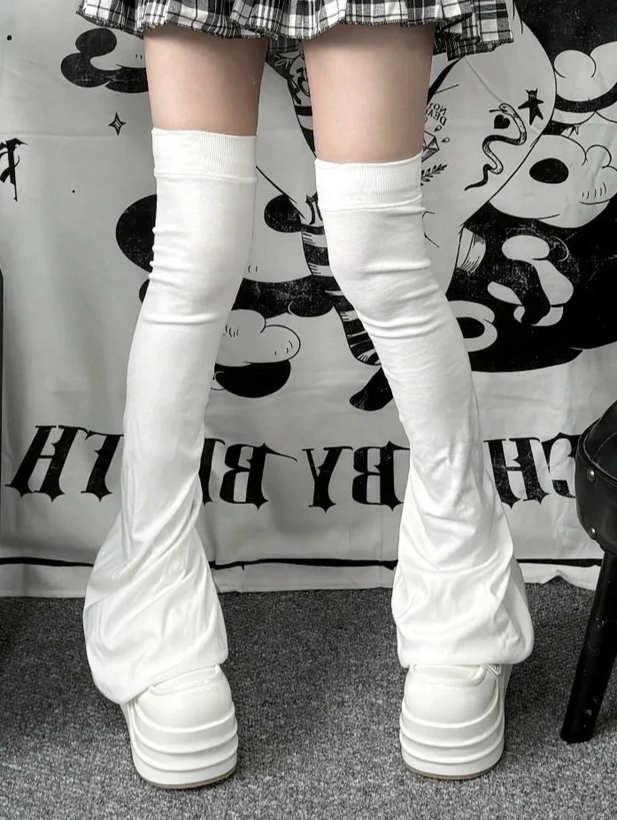 

Японские оригинальные субкультурные носки с напуском, весна-лето, новые милые милые универсальные однотонные гетры выше колена для девочек
