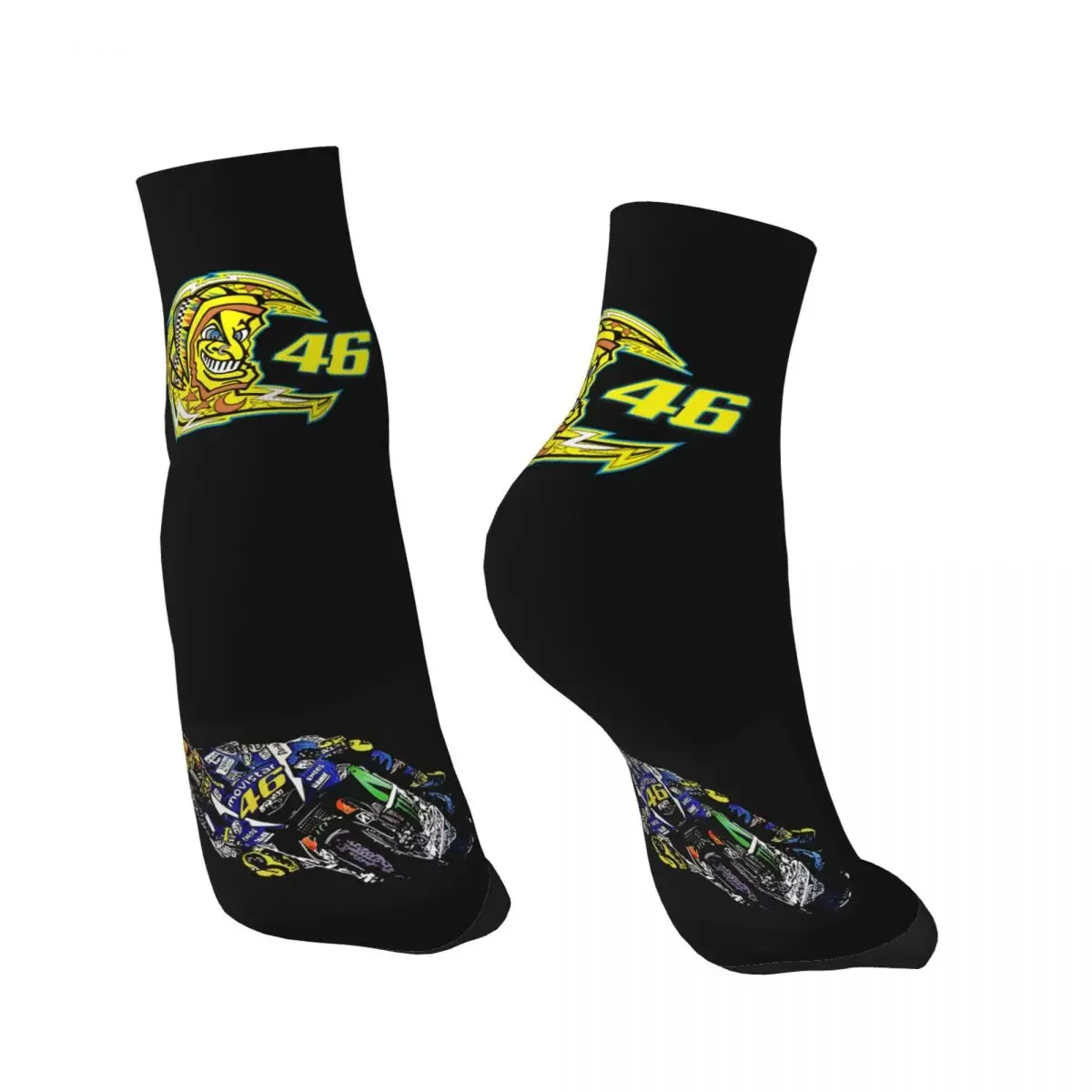 Chaussettes Rossi de course de moto pour hommes et femmes, impression 3D chaude, chaussettes de sport de basket-ball, mode