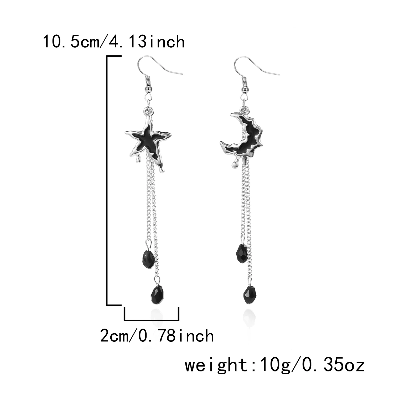 Klassische Gothic Vampir Fledermaus Ohrringe für Frauen Mann Vintage Schwarz Wassertropfen Kristall Fledermaus Anhänger Ohrringe Schmuck Zubehör – Detail 10