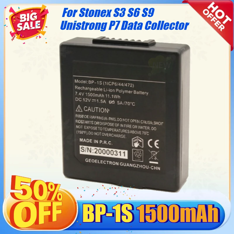 7.4V 1500mAh BP-1S Replacement Battery for Stonex S3 S6 S9 for Unistrong P7 Data Collector Rechargeable Li-ion Battery