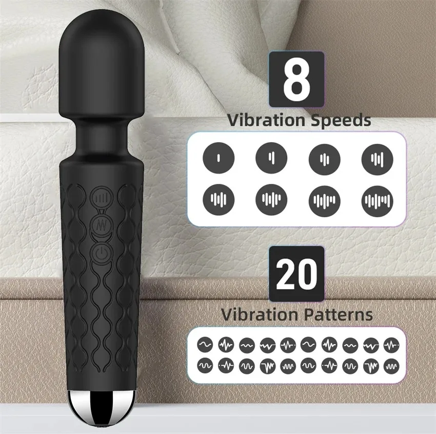 20 Speed Dildo AV Vibrator Magic Wand for Women Clitoris Stimulator USB Rechargeable Sexy Massager Goods Sex Toys for Adults 18