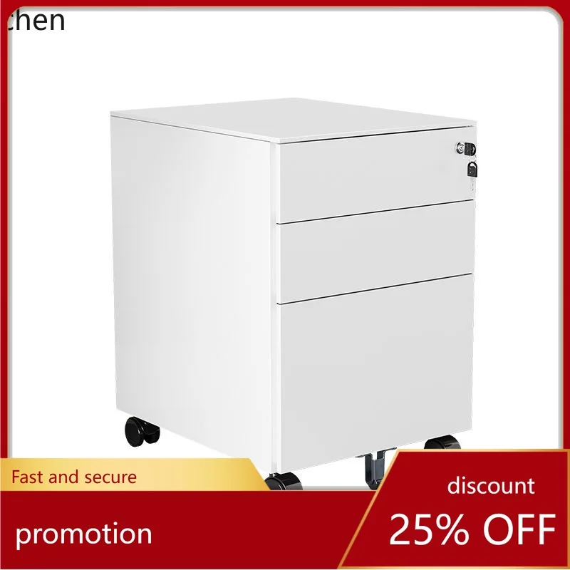 ZML File Cabinet Mobile Data Drawer Cabinet Office Lockable Small Cabinet with Wheels