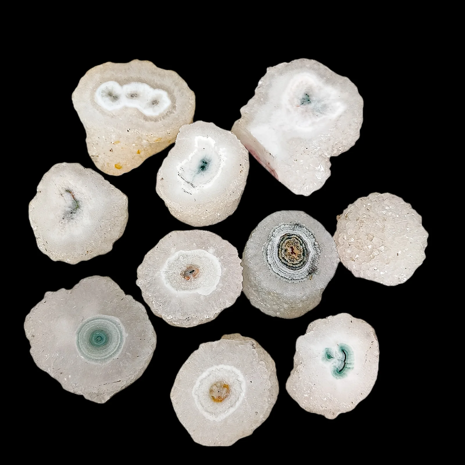 1pc White Solar Agate Stone for Pendant, Ring DIY Jewelry Making, Bohemian Sun Quartz Stone with Inclusions